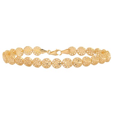 14 Ayar Sarı Altın Yaşam Çiçeği Taşsız Bileklik