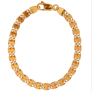 14 Ayar Sarı Altın Yaprak Motifli Pullu Bileklik