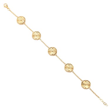 14 Ayar Sarı Altın Kalemli Taşsız Bileklik