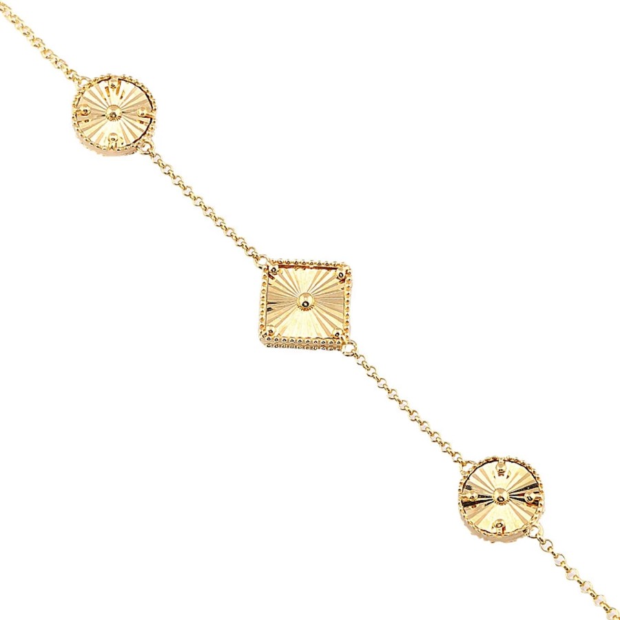 14 Ayar Sarı Altın Kalemli Figürlü Bileklik