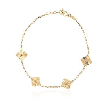 14 Ayar Sarı Altın Modern Bileklik