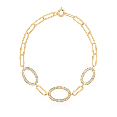 14 Ayar Sarı Altın Taşlı Zarif Bileklik