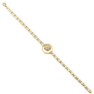 14 Ayar Sarı Altın Taşlı Bileklik