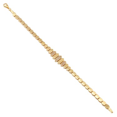 14 Ayar Sarı Altın Sade Taşlı Bileklik