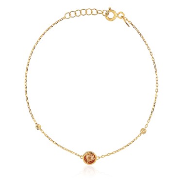 14 Ayar Sarı Altın Renkli Taşlı Özel Tasarım Bileklik