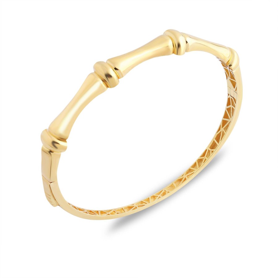 14 Ayar Sarı Altın Kemik Model Kelepçe