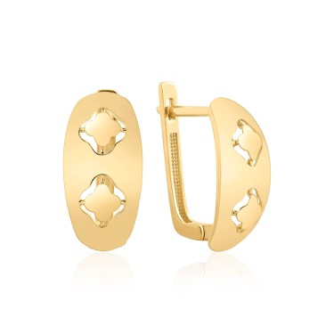 14 Ayar Sarı Altın Özel Tasarım Küpe