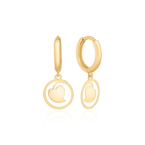 14 Ayar Sarı Altın Şık Tasarım Taşsız Küpe