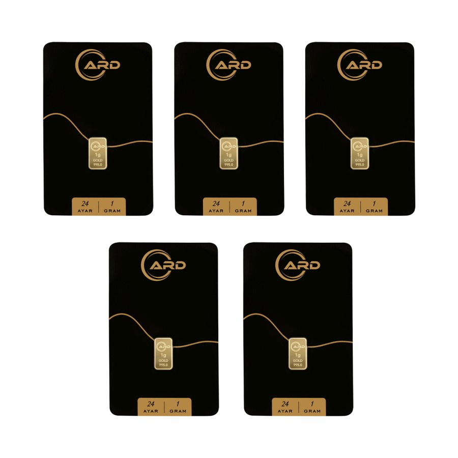 ARD 1 gr 24 Ayar Külçe Altın 5 Adet