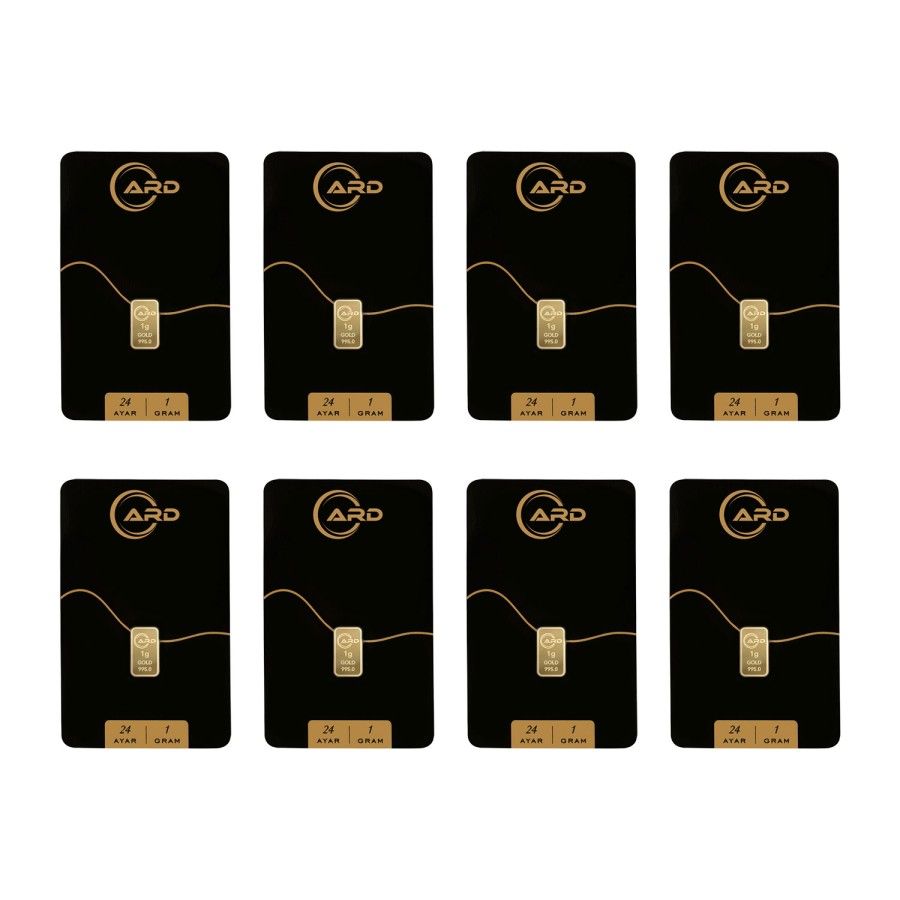 ARD 1 gr 24 Ayar Külçe Altın 8 Adet