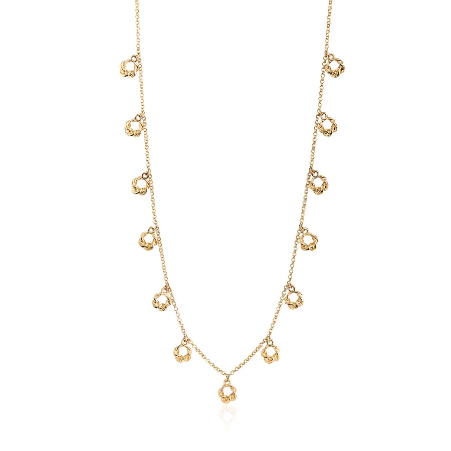 14 Ayar Sarı Altın Modern Taşsız Kolye