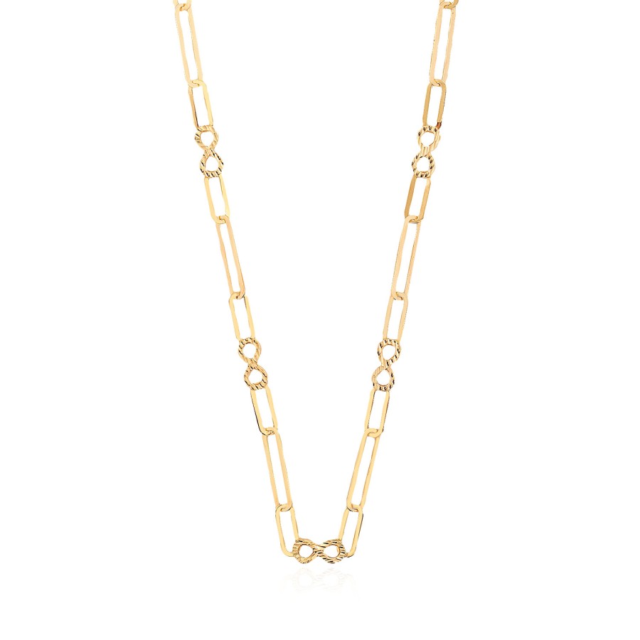 14 Ayar Sarı Altın Sonsuzluk Figürlü Kolye