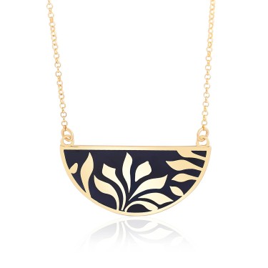 14 Ayar Sarı Altın Tasarım Mineli Kolye