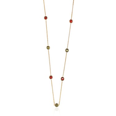 14 Ayar Sarı Altın Renkli Taşlı Tasarım Kolye