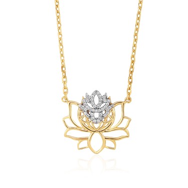 14 Ayar Sarı Altın Özel Tasarım Taşlı Kolye