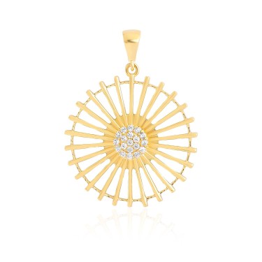 14 Ayar Sarı Altın Özel Tasarım Taşlı Kolye Ucu