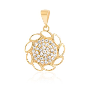 14 Ayar Sarı Altın Estetik  Taşlı Kolye Ucu