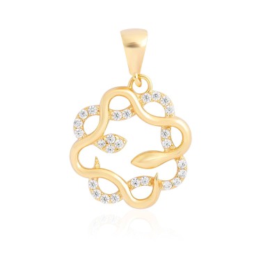 14 Ayar Sarı Altın Yılan Figürlü Taşlı Kolye Ucu