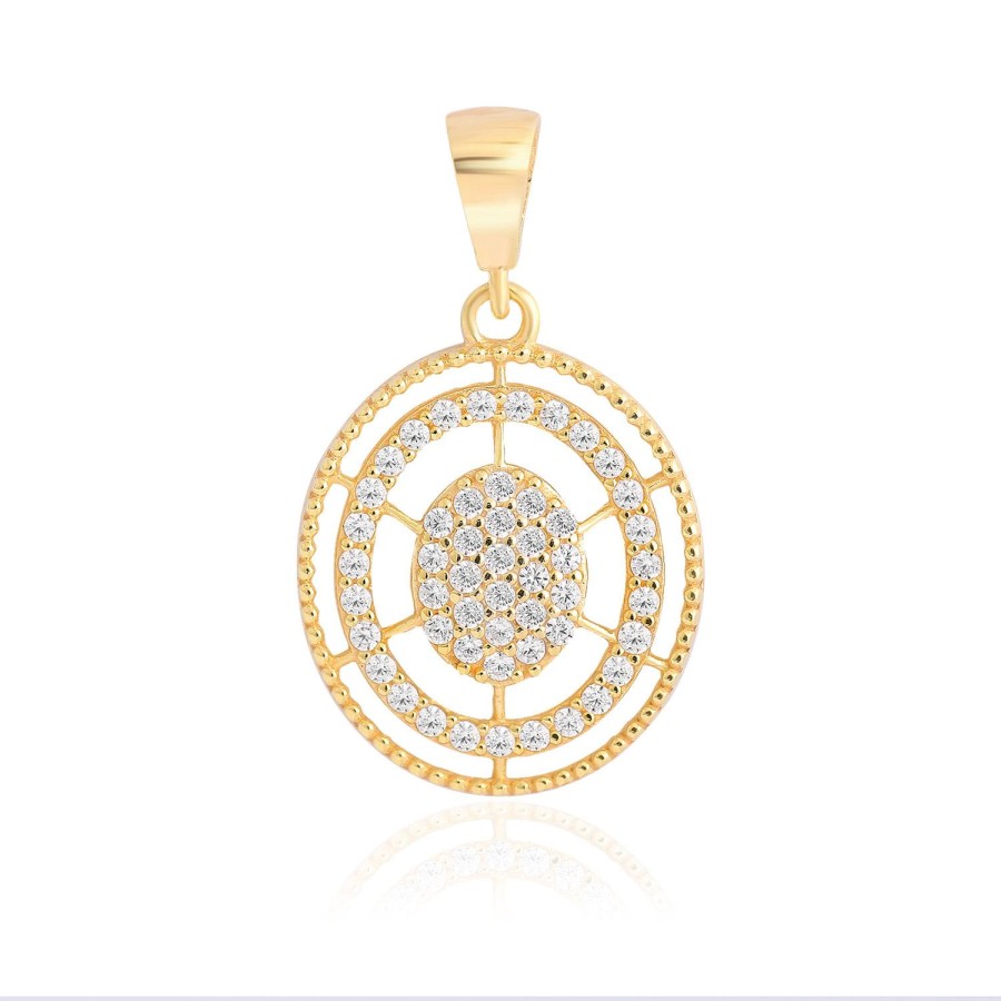 14 Ayar Sarı Altın Özel Tasarım Taşlı Kolye Ucu