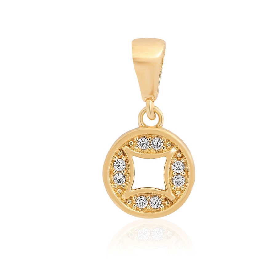 14 Ayar Sarı Altın Taşlı Kolye Ucu