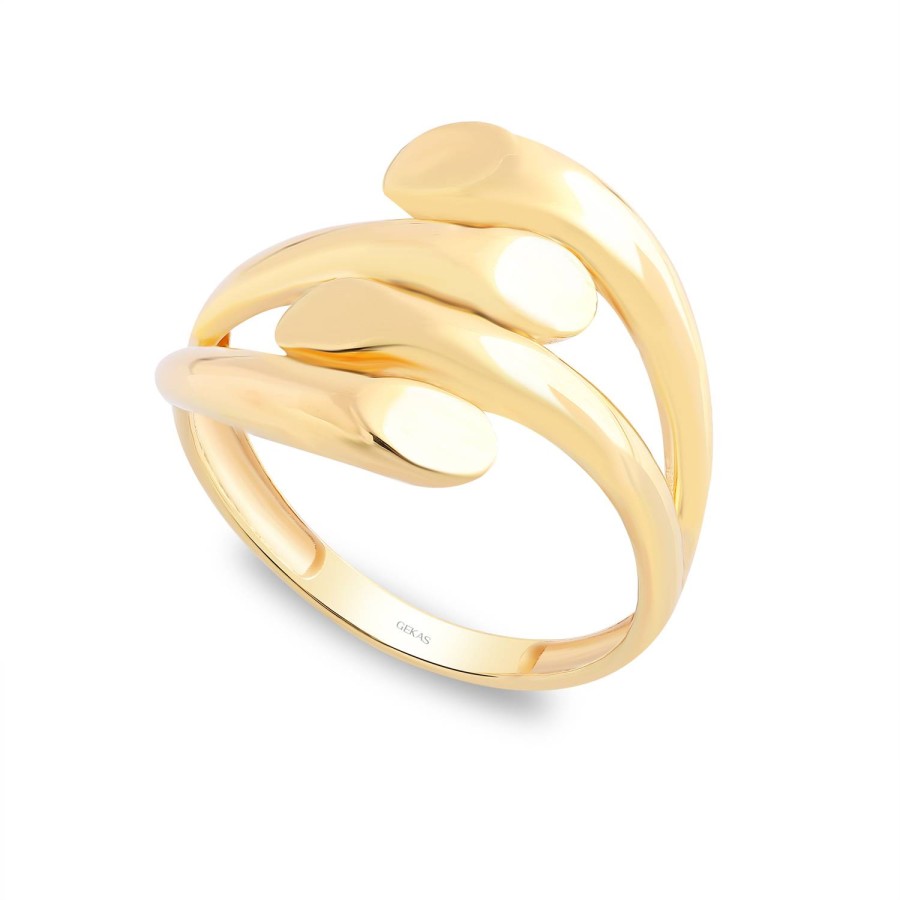 14 Ayar Sarı Altın Modern Taşsız Yüzük