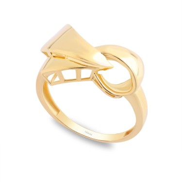 14 Ayar Sarı Altın Sade Modern Taşsız Yüzük