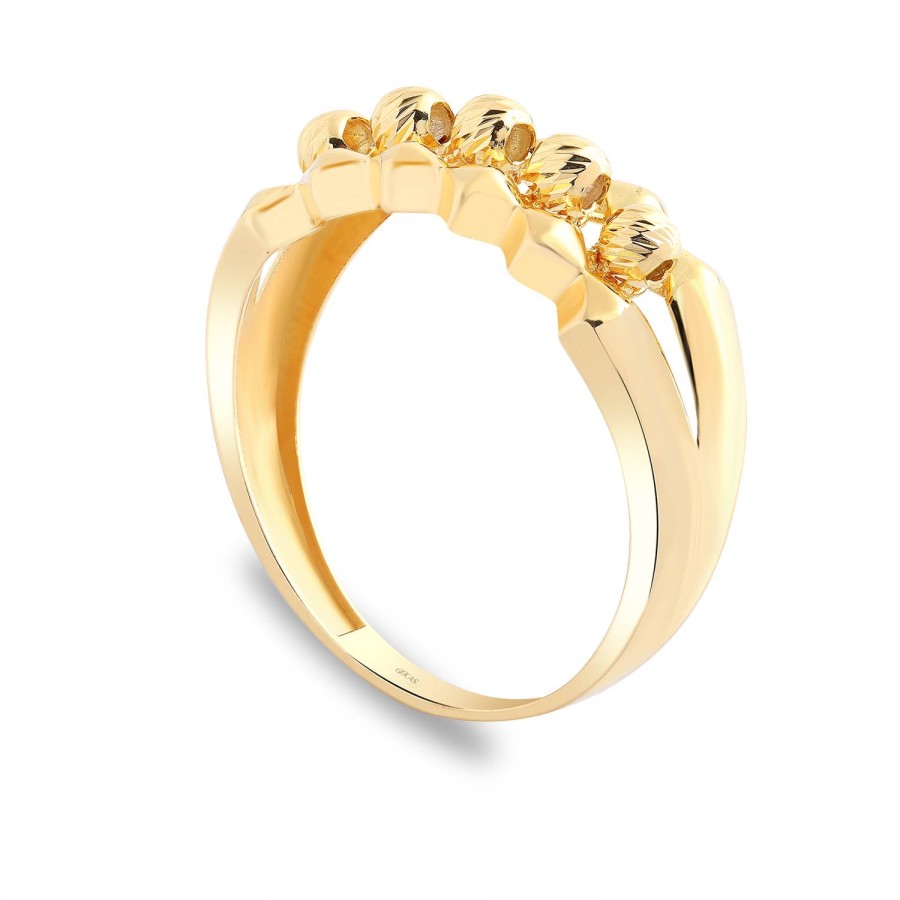 14 Ayar Sarı Altın Dorika Toplu Taşsız Yüzük