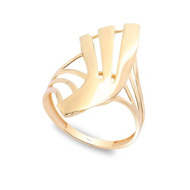 14 Ayar Sarı Altın Minimal Tasarım Taşsız Yüzük