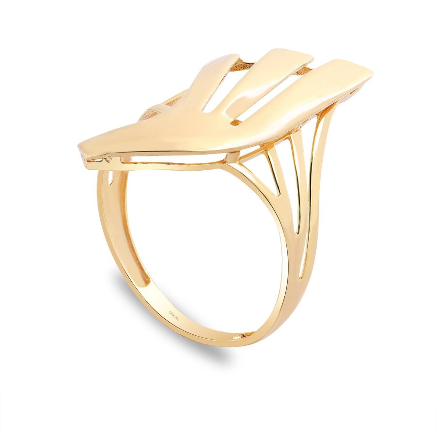 14 Ayar Sarı Altın Minimal Tasarım Taşsız Yüzük