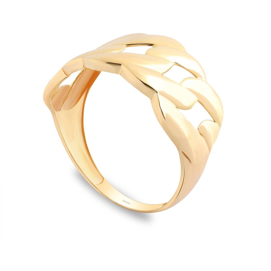 14 Ayar Sarı Altın Halka Zincir Yüzük