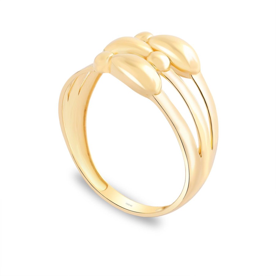 14 Ayar Sarı Altın Burgu Motifli Taşsız Yüzük