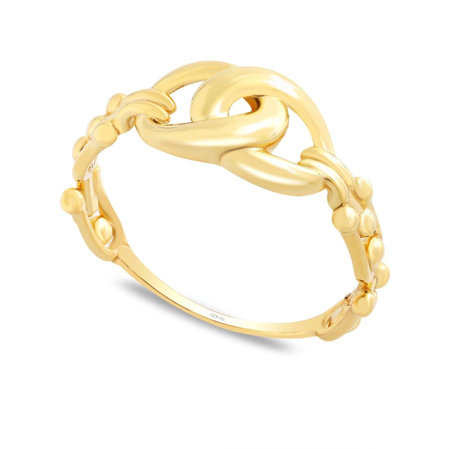 14 Ayar Sarı Altın Zincir Taşsız Yüzük