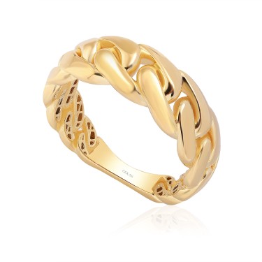 14 Ayar Sarı Altın Burgu Model Taşsız Yüzük