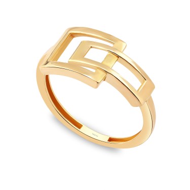 14 Ayar Sarı Altın Taşsız Tasarım Yüzük