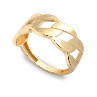 14 ayar Sarı Altın Zincir Halka Modeli Yüzük