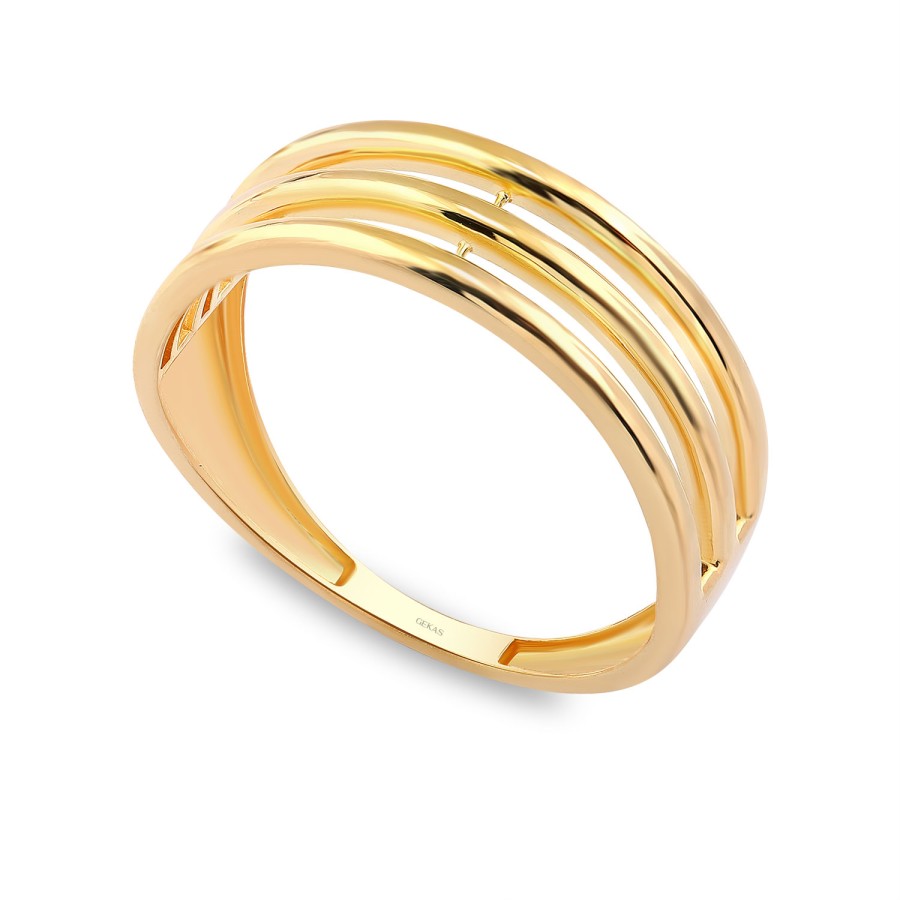 14 Ayar Sarı Altın Kaburga Model Yüzük