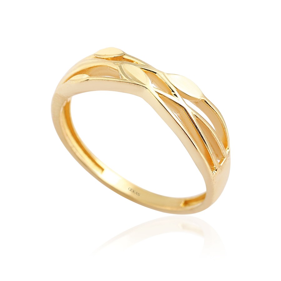 14 Ayar Sarı Altın Tasarım Yüzük