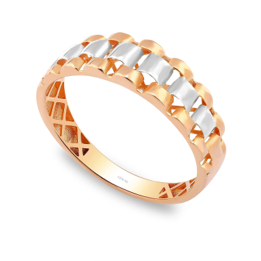 14 Ayar Kırmızı Beyaz Altın Sade Taşsız Modern Yüzük