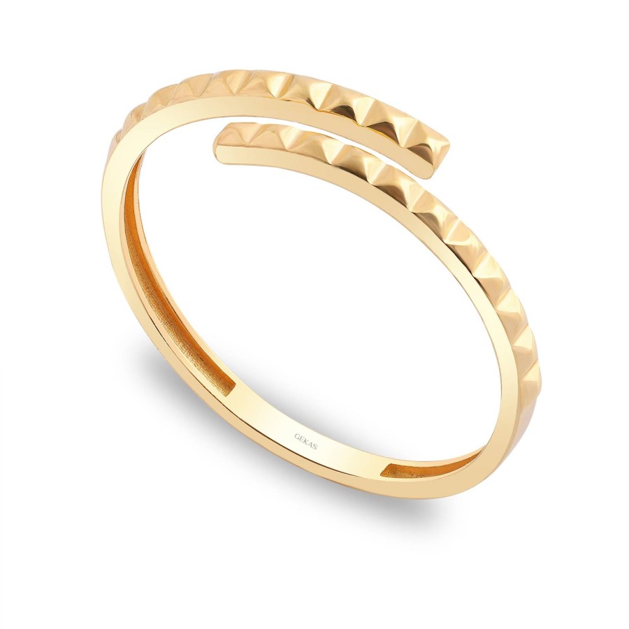 14 Ayar Sarı Altın Piramit Taşsız Yüzük