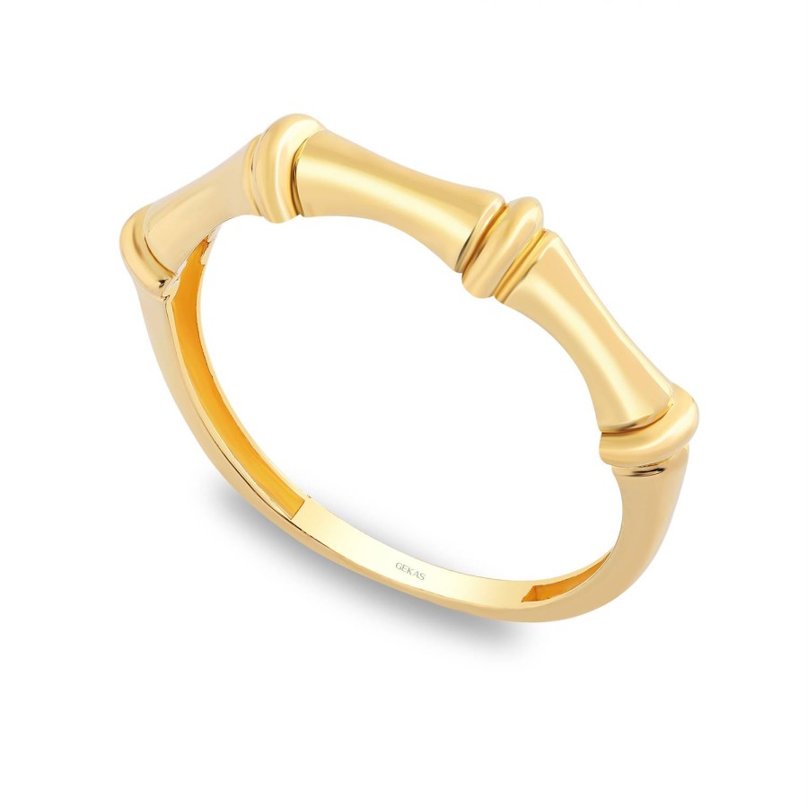 14 Ayar Sarı Altın Kemik Modeli Taşsız Yüzük