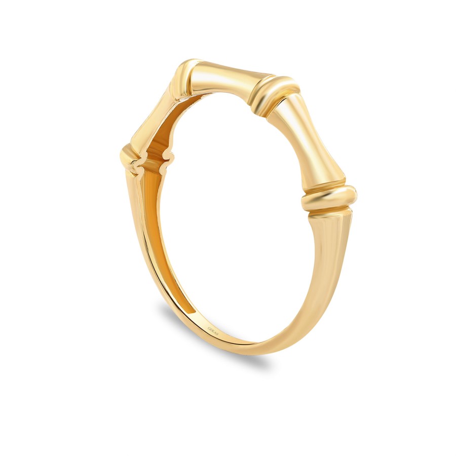 14 Ayar Sarı Altın Kemik Modeli Taşsız Yüzük