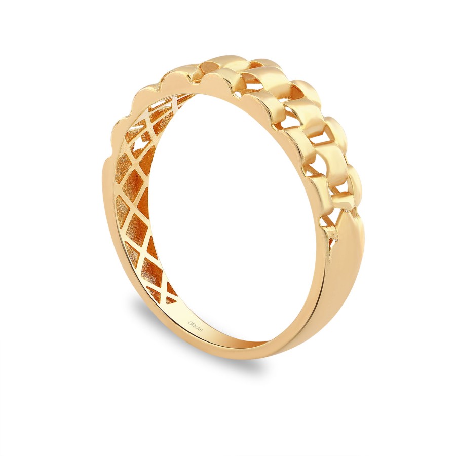 14 Ayar Sarı Altın Taşsız Kordon Yüzük