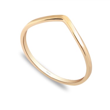 14 Ayar Sarı Altın Minimalist Yüzük