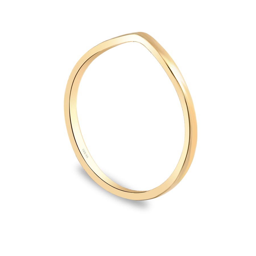 14 Ayar Sarı Altın Minimalist Yüzük