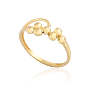 14 Ayar Sarı Altın Toplu Tasarım Yüzük