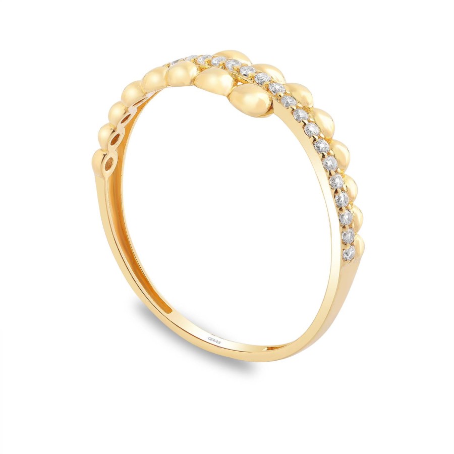 14 Ayar Sarı Altın Minimal Taşlı Yüzük