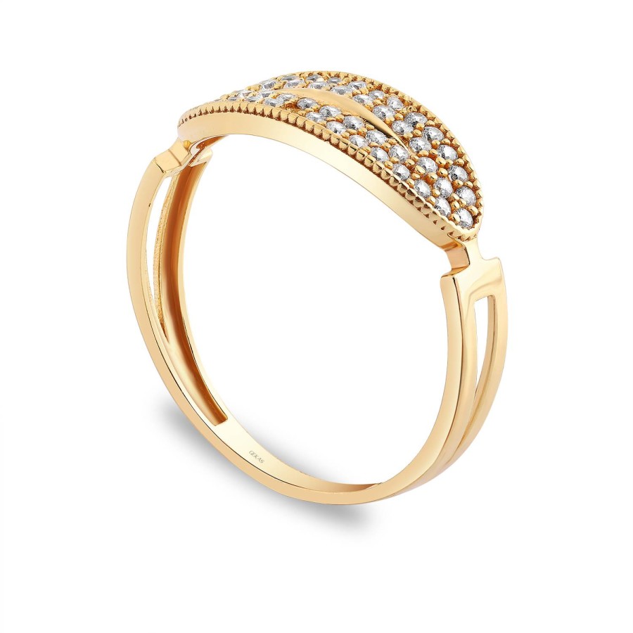 14 Ayar Sarı Altın Taşlı Yüzük