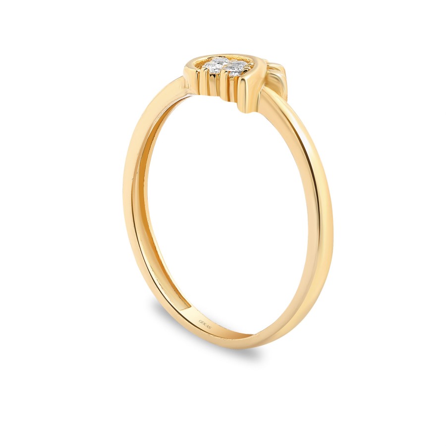 14 Ayar Sarı Altın Göz Figürlü Taşlı Yüzük