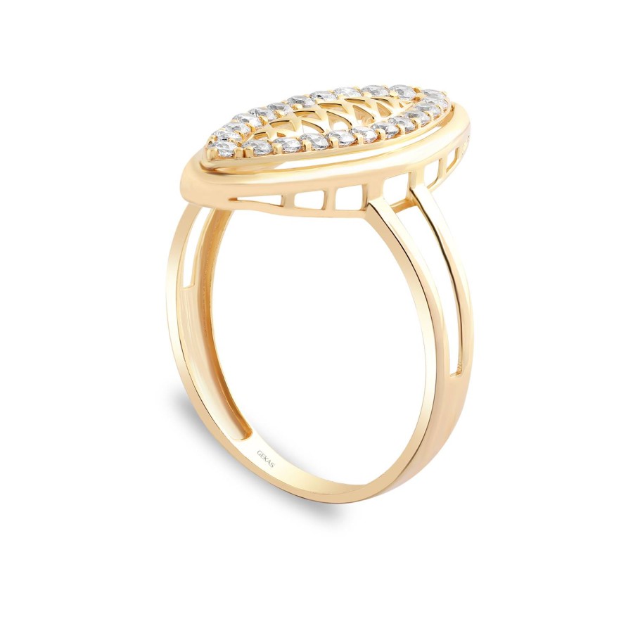 14 Ayar Altın Markiz Taşlı Yüzük