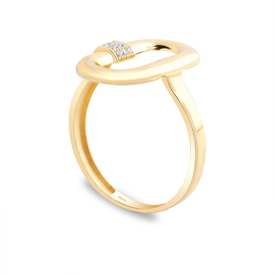 14 Ayar Sarı Altın Oval Yüzük